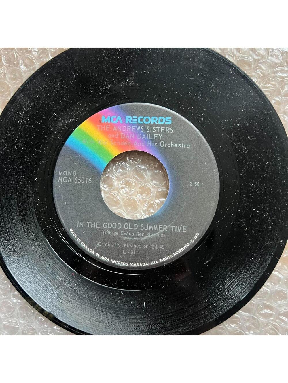 The Andrews Sisters - In The Good Old Summer Time 45rpm 7' Vinyl Record R86